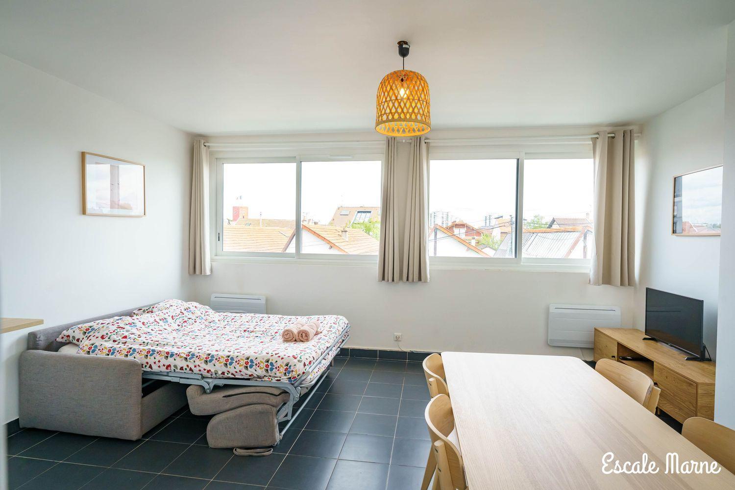 Escale-Marne Fr - 101 - Free Parking - Free Luggage Storage - All Equipped - Linen Included - Washing Machine - Luxury Eve Sleep Mattress 160X200 - 10Mn Walk Metro 8 - Rer A - Panoramic View - From 1 To 4 Guests メゾン・アルフォール エクステリア 写真